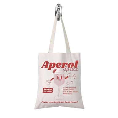 TSOTMO Aperol Spritz Feelin' Spritzy From Head To Toe Tote Bag Cocktail Summer Shopping Bag for Women (Aperol tote)