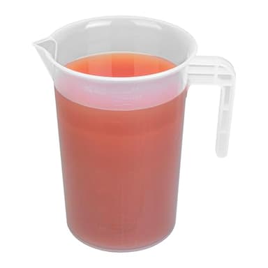 Restaurantware Measuring Cup, 4 Quarts Pack of 1 Conical Spout Liquid Scaling Vessel Embossed Ml and Oz Graduations, Clear Plastic Measuring Cup with Handle, For Cooking Baking For Oil Flour