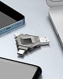 128GB, Fingerprint Unlocked USB Flash Drive, Secure Password Protected USB Disk,Suitable for iPhone 3-in-1 encrypted Drive,encrypted Storage Suitable for Android/Phone/PC