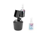 WeatherTech CupFone with Hand Sanitizer Holder – Adjustable, Universal Cup Holder Phone Mount Car & Truck Accessory – Compatible with iPhone & Other Smartphones - Black Plastic Knobs