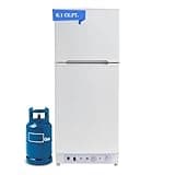 Smad 6.1 Cu.Ft Propane Refrigerator Off Grid, 2 Way RV Refrigerator with Freezer for Cabin, Boat, 110v/ Gas Fridge up Freezer White