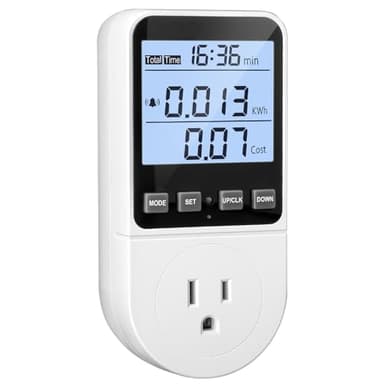 Upgraded Watt Meter, Watt Usage Meter Plug Home Energy Monitor Consumption, Electricity Usage Monitor, Energy Voltage Amps Kill Tester with Backlight, Overload Protection, 8 Modes Display