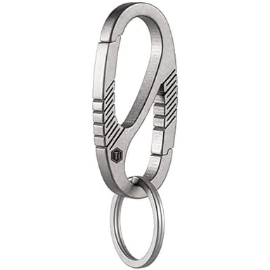 KeyUnity KM08 Titanium Carabiner Keychain Clip, Dual-Gate Quick Release EDC Key Ring Holder Organizer for Men and Women