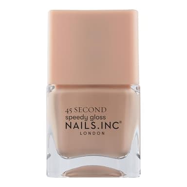 Nails Inc 45 Second Speedy Gloss, Nelly, Nude, Glossy, No Chip, Long Lasting, Quick Dry, Air Dry, Professional Manicures & Pedicures, Fingernails & Toenails, Vegan Nail Polish, 0.47 Fl Oz