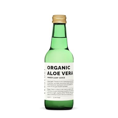 100% Organic Aloe Vera Juice 8.5 fl oz - Supports Immunity & Gut Health - Straight from Farm in Spain - Undiluted - No Added Sugar or Artificial Preservatives - Non-GMO - Recyclable Glass Bottle