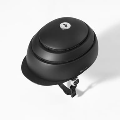 CLOSCA. Folding Helmet with Visor. Adult Bicycle Helmet. Bike and Electric Scooter Certified. Commuter and Collapsible. Colors for Women and Men. (Black/Black Visor, M)