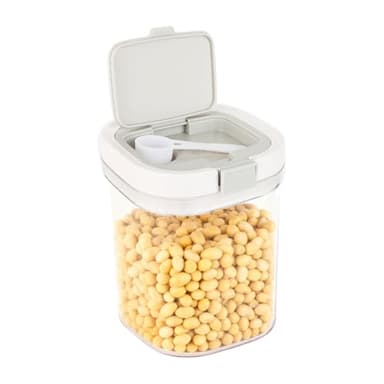 LIKNJEREA Airtight Food Storage Container, 44oz Moisture-Proof Canister with Measuring Spoon for Coffee, Protein Powder, Sugar, Flour, Cereal, Kitchen & Pantry Organization (1300ML)