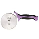Mercer Culinary Millennia Pizza Cutter with Purple Handle, 4 Inch Wheel, Stainless Steel