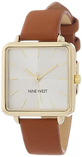 Nine West Women's Strap Watch, Brown/Gold, (NW/2670GPHY)