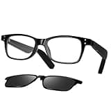 DELHI TORNADO Smart Glasses Bluetooth Audio Glasses for Women/Men, Dual Speaker Audio Eyewear with Anti-Blue Light Lenses/UV400 Polarized Lenses, Indoor/Outdoor Wearable Music Eyeglass (Black)
