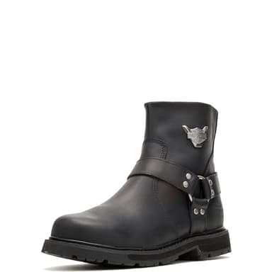 Harley-Davidson Men's Rambert Leather Motorcycle Casual Harness Boot, Black, 10.5