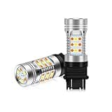 OPP ULITE 3157 Led Bulbs Error Free Canbus Built In Resistor Amber Turn Signal Light White Side Light 12V 360 Luminous 42-Led 2PC Pack Switchback Led Bulb (White Amber 3157 42-SMD)