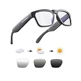 OhO Smart Glasses,Polarized Sunglasses with Bluetooth Speaker,Athletic/Outdoor UV Protection and Voice Control,Unisex(Transitional Blue Light Lens)