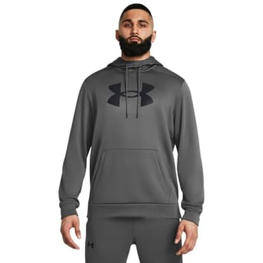 Under Armour Men's Armour Fleece Big Logo Hoodie, (025) Castlerock / / Black, Medium