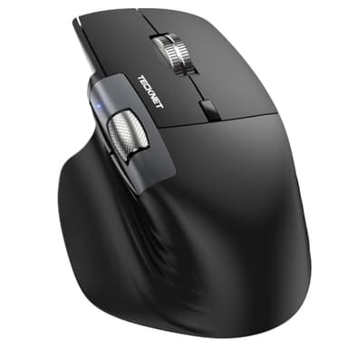 TECKNET Wireless Mouse, Ergonomic Bluetooth Mouse (BT 5.3/5.0 & 2.4G & Wired), Rechargeable Mouse with Ultra-Fast Scrolling, Side Scroll, 6-Level DPI, Quiet Clicks, Optical Mouse for Laptop Desktop