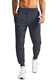 Men's Golf Joggers Pants with Zipper Pockets Stretch Sweatpants Slim Fit Track Pants Joggers for Men Work Running (Dark Gray, L)
