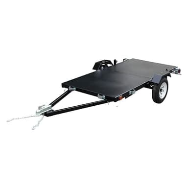 Oakestry 4x8 Single Axle Folding Utility Trailer 1383 lb Load Capacity, 8 ft Deck Length, 4 ft Deck Width Heavy-Duty Steel Frame, Compact Storage Design