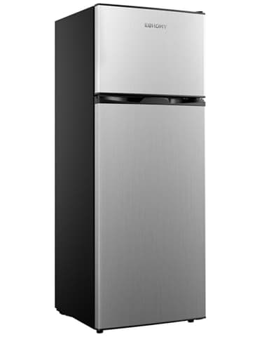 EUHOMY 7.4 Cu.Ft. Refrigerator with Freezer, 2 Door Fridge, Adjustable Thermostat，Large Capacity, Refrigerator for Kitchen/Dorm/Office/Apartment - Food Storage or Cooling drinks, Silver