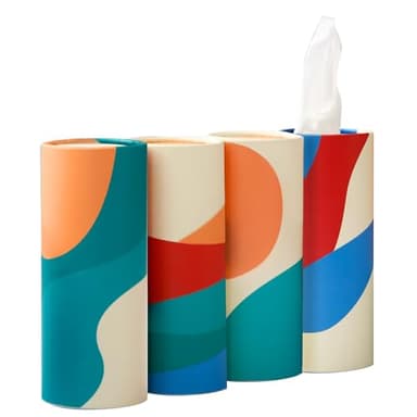 Small Car Tissues Holder with Facial Tissues - 4PK - Tisses for Car Travel Tissue Tubes Box Container for Car Cup Holder Car Tissues Cylinder