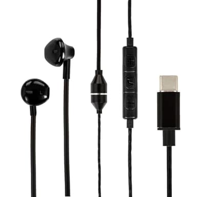 Sanxir Wired Air Tube Anti-Radiation Headphones with Microphone, USB-C Plug, Radiation-Free Safe Earbuds for iPhone 15/16/17 Series, Android Phones& All USB-C Devices. (Black)