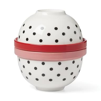 kate spade new york On the Spot 8-Piece Mini Nesting Set, White/MultiColor