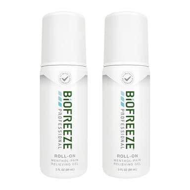 Biofreeze Professional Pain Relief Roll On, Knee & Lower Back Pain Relief, Arthritis Pain Reliever, Neck Pain Relief, Cooling Joint Pain Relief, Roll-On Menthol Gel 3 Fl Oz (Pack of 2)