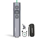 NORWII USB C Presentation Clicker with Green Pointer, Rechargeable PowerPoint Clicker, Presentation Remote, Long Range Wireless Presenter for ipad/mac/Laptop/e-Book