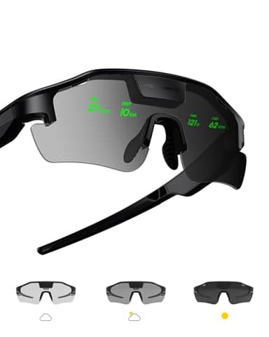 cybersight HUD Display Sports Glasses, for Cycling and Hiking, Smart AI/AR Sports Sunglasses, Real-Time Display, Smart Navigation, Proactive AI Alerts, Monitor Heart Rate, Speed