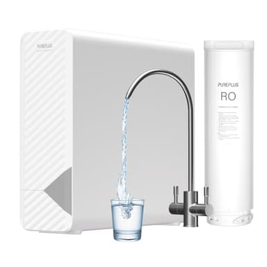 PUREPLUS 1400 GPD Reverse Osmosis System, Tankless Non-Electric RO Water Filter System, Under Sink RO System Heavy Metals Removal, 2:1 Pure to Drain,Reduce TDS,Reduce PFAS