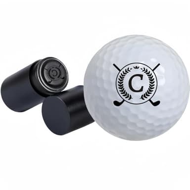 Jieyouhui Golf Ball Stamp Personalized Custom Name Initial Letter Golf Balls Stamps Quick-Dry and Waterproof Golfing Marking Tool Ideal Gift for Golf Lovers Dad Husband (C Initial)