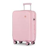 KYME Carry On Luggage, 22 Inch Suitcase With Double Spinner Wheels Airline Approved, 22x14x9 Hardshell Suicases Built-in Tsa Lock, PC Suitcase Carryon, Sakura Pink