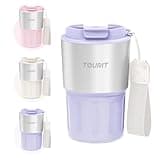 TOURIT 16 oz Travel Coffee Mug Spill-Proof, Insulated Stainless Steel Coffee Mug with Lid & Silicone Sea, Double Wall Vacuum Travel Coffee Tumblers, Cup Holder Friendly Reusable Thermos-Lilac