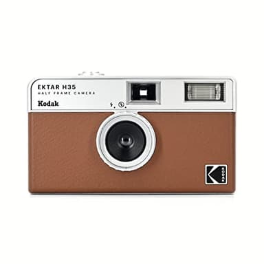 KODAK EKTAR H35 Half Frame Film Camera, 35mm, Reusable, Focus-Free, Lightweight, Easy-to-Use (Brown) (Film & AAA Battery are not Included)