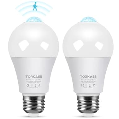 Motion Sensor Light Bulbs, 13W (100Watt Equivalent), Motion Activated Dusk to Dawn Security LED Bulb, 5000K Daylight, Energy-Efficient, for Indoor and Outdoor Lighting, Porch, Stairs, Hallway 2Pack