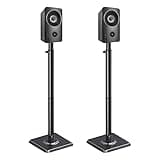 Mounting Dream Speaker Stands - Height Adjustable Speaker Stand for Vizio, Polk, JBL, Sony, Speaker Stands Pair with Wire Management (Holds up to11LBS Per Stand)