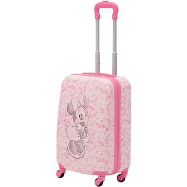 FUL Disney Minnie Mouse 21 Inch Kids Carry On Luggage, Hardshell Rolling Suitcase with Spinner Wheels, Pink - Floral