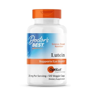 Doctors Best Lutein with OptiLut, Supports Eye Health, Non-GMO, Gluten Free, Soy Free, Vegan 120 Veggie Caps