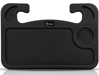 EcoNour 2 in 1 Car Steering Wheel Desk | Tray for Laptop Car Mount with Pen Holder | Desk Console for Car | Food Tray for Eating with Drinks Holder | Multipurpose Travel Car Accessories