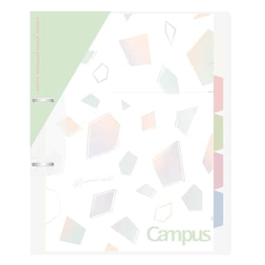 Kokuyo Campus Refillable Notebook, A4 Slim 2 Ring Binder Notebook with 5 Subject Dividers, 100 Sheets Capacity. Suitable for 30 Holes Loose Leaf Paper, Mineral Pistachio Green (Le-PP158-L4LG)