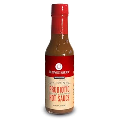 Organic Hot Sauce by Dr. Cowan’s Garden - Jaya Hot N’ Raw Fermented Probiotic Mild Pepper Sauce, Certified Organic Jalapeno and Organic Cayenne Peppers, Non-GMO, Product of the USA - 5 fl oz