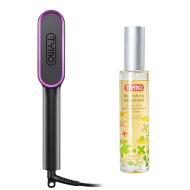 TYMO Ring Hair Straightener Brush+ TYMO Hair Oil Spray