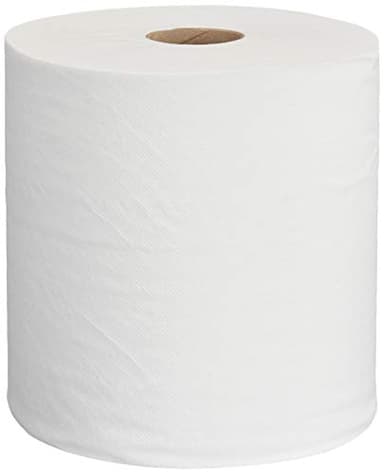 AmazonCommercial 1-Ply White Hardwound Paper Towels, High Capacity Roll, Compatible with Universal Dispensers, FSC Certified, 800 feet per Roll (Pack of 6)