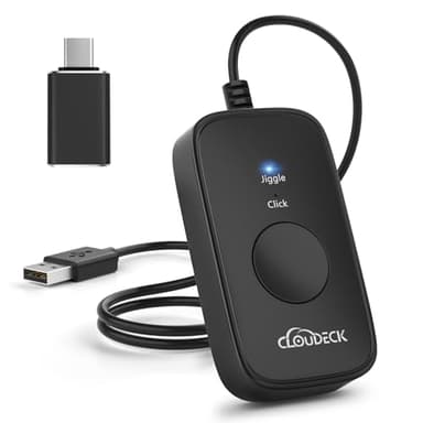 Cloudeck Mouse Jiggler Undetectable,2 in 1 Mouse Mover and Mouse Clicker with Type-C Adapter for Computer, Plug & Play, Simulate Mouse Movement to Prevent The Computer from Entering Sleep Mode