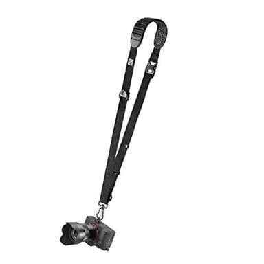 BLACKRAPID Cross Shot Black Camera Sling for left-handed and right-handed photographers.