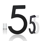 Hvatry House Numbers for Outside, 6 inch Modern Floating Address Numbers for Front Door, Street, Apartment, Farmhouse, High Visibility Numbers Enhance Home's Exterior Charm, Black(House Numbers 5)
