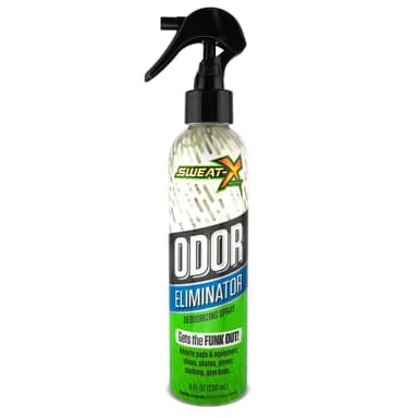 Sweat X Sport Extreme Odor Spray – Multipurpose Deodorizer for Stinky Shoes, Clothes, Sports Equipment & All Fabrics – Concentrated Formula, No Washing Required - Active Fresh Scent – 8 Fl Oz