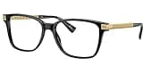Versace VE3340U 55mm Non-Polarized Glasses for Men - Black Pillow Acetate Frame with Gold Temples, Lightweight & Comfortable Eyeglasses for Prolonged use, eShades Eyewear Kit Included