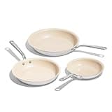 Made In Cookware - 3-Piece (Includes 8",10",12") Nonstick Ceramic Frying Pan Set - 5 Ply Stainless Clad - Professional Cookware - Crafted in USA - Induction Compatible