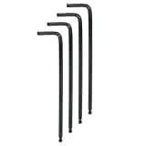 HARFINGTON 4pcs Ball End Hex Key Wrench 5/32" L-Shape Long Arm Hexagon SAE Wrenches Chrome Vanadium Steel Repairing Tool for Home Repair Black