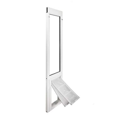 Endura Flap Pet Door for Vinyl Sliding Glass Doors | Dual-Flap Extreme Weather Design | Insulated, Energy-Efficient Dog Door with Locking Security | White, Large Flap, 77.25"-80.25" Slider Height